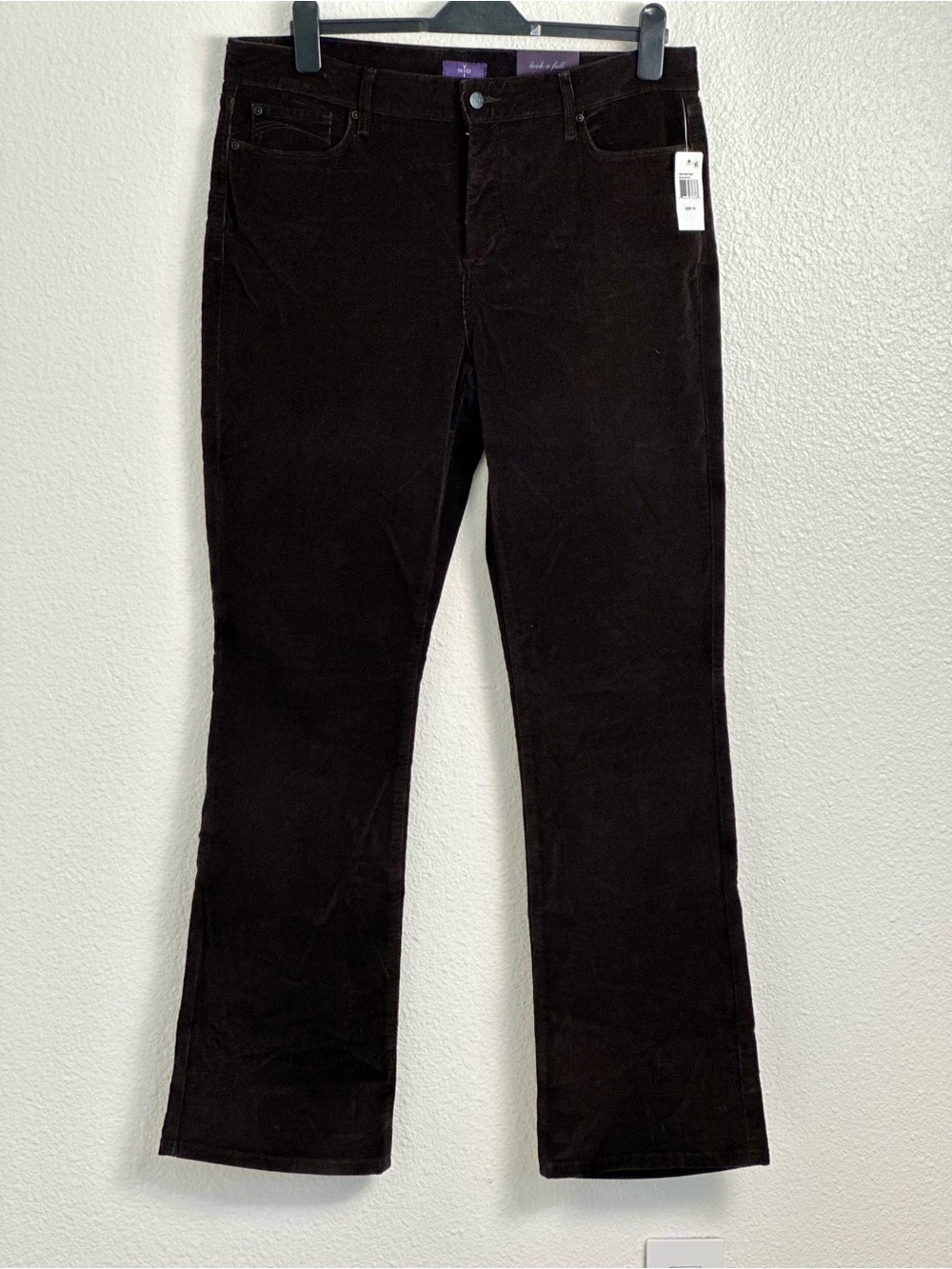 NYDJ Dark Brown Corduroy Bootcut Jeans Size 14